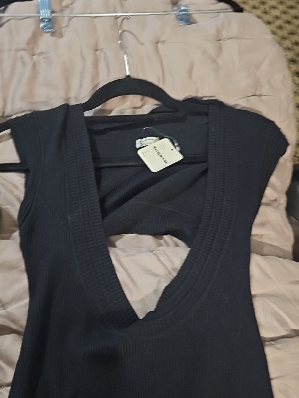 Intimately Free People Black Ribbed Cutout Midi Dress OB1145867 Womens Small NWT - Picture 3 of 6